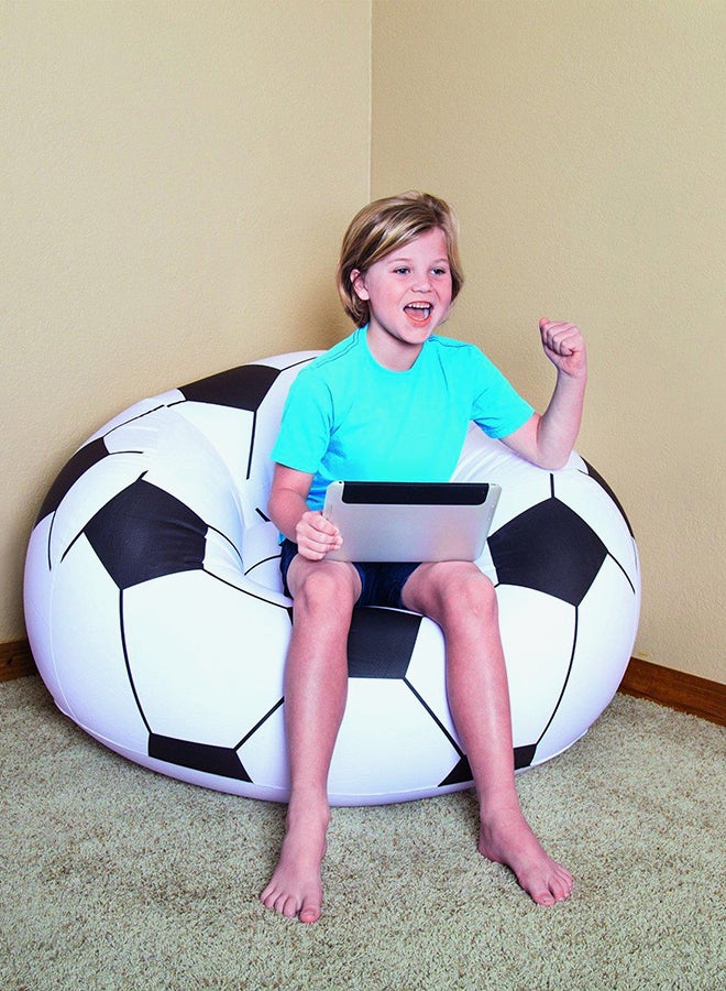 Bestway - Beanless Soccer Ball Chair 114x112x71cm  -26-75010 White/Black 114x112cm - Image 1