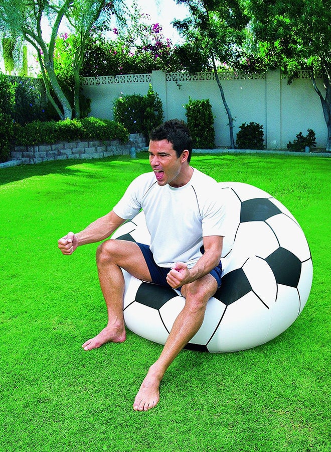 Bestway - Beanless Soccer Ball Chair 114x112x71cm  -26-75010 White/Black 114x112cm - Image 1