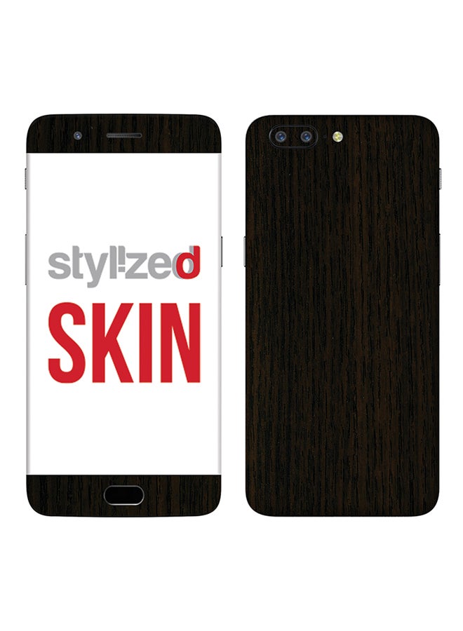 Stylizedd Premium Vinyl Skin Decal Body Wrap For OnePlus 5 Wood Dark Tamo  - Image 1