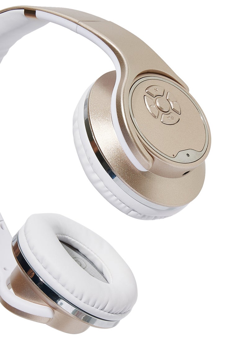 Twist-Out Over-Ear 2-In-1 Bluetooth Headset And Speaker Gold