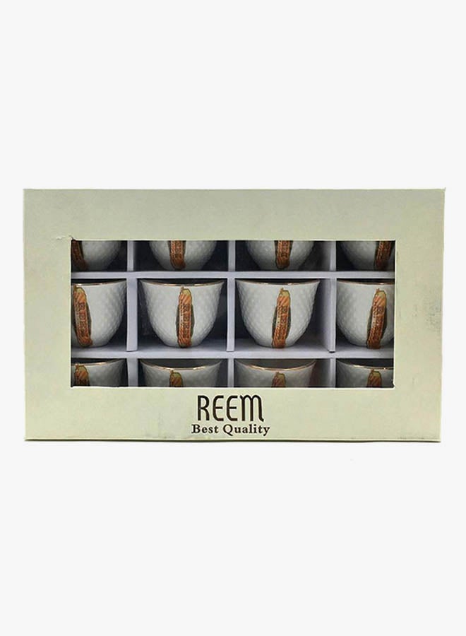 REEM 12-Piece Arabic Coffee Cup Set White - Image 2