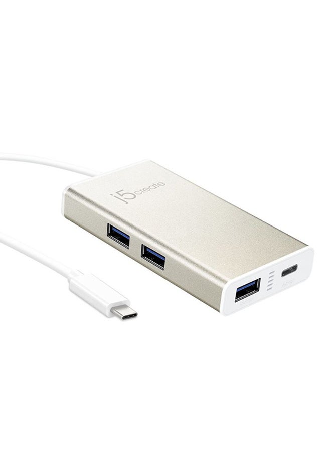 4-Port Type-C To USB 3.0 Hub Silver