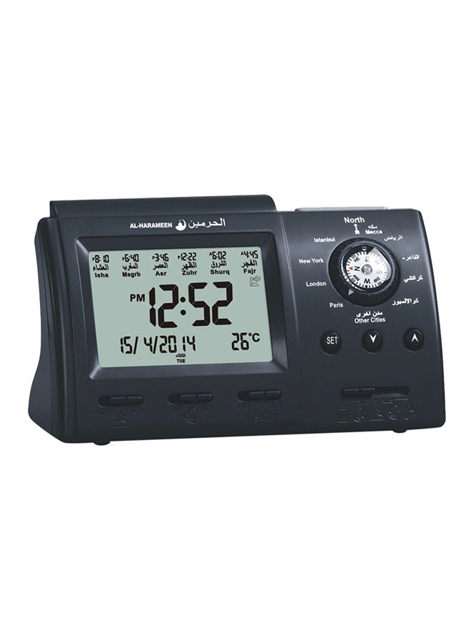 AL-HARAMEEN - Digital Azan Table Alarm Clock Black - Image 1