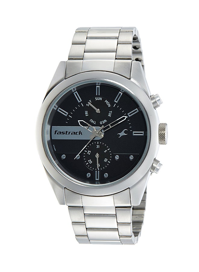 فاستراك ساعة يد من الإستانلس ستيل بعقارب طراز ‎ 3165SM01 للرجال - Image 1