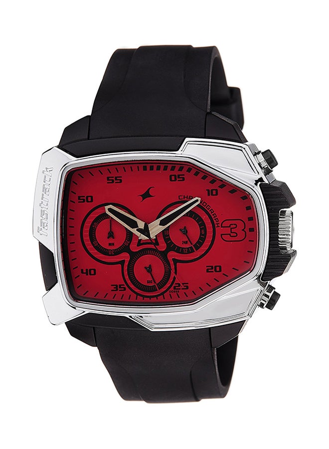 فاستراك ساعة يد بعقارب وسوار من السيليكون طراز 38005PP03 للرجال - Image 1