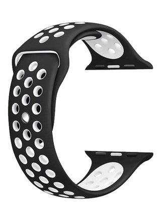 Soft Silicone Sport Strap For Apple Watch 42mm Black/White - v1522825251/N14047184A_1