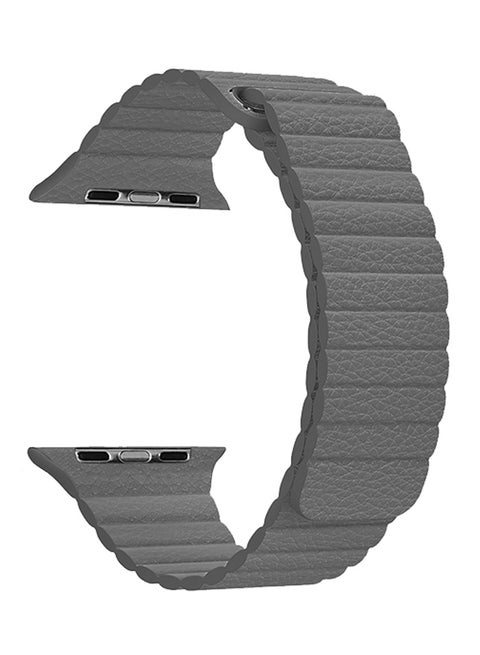 Replacement Genuine Leather Loop Band For Apple Watch 42mm Grey
