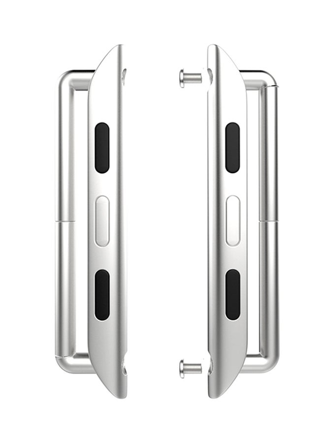 مشبك بديل بوصلة محورية للرباط المعدني لساعة أبل 38 ملم فضي - Image 1