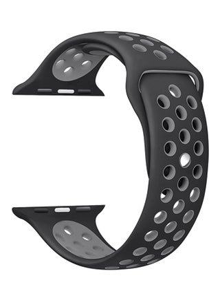 Soft Silicone Sport Strap For Apple Watch 42mm Black/Grey - v1522825420/N14047183A_1
