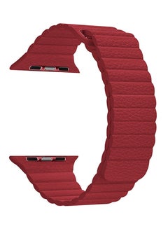 Genuine Leather Loop Band For Apple Watch 38mm Red