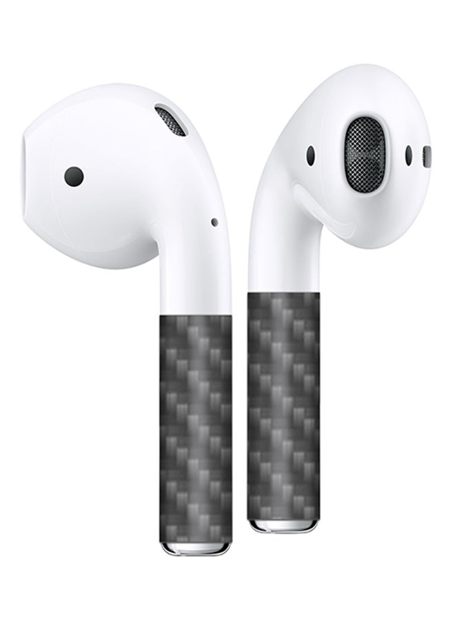 ستايلايزد مجموعتين غلاف لاصق ملفوف من الفينيل لجهاز ابل ايربودز من ألياف الكربون انثراسايت - Image 2