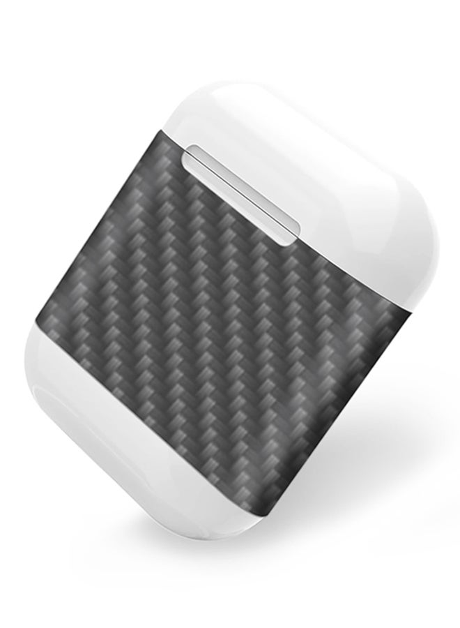 ستايلايزد مجموعتين غلاف لاصق ملفوف من الفينيل لجهاز ابل ايربودز من ألياف الكربون انثراسايت - Image 4