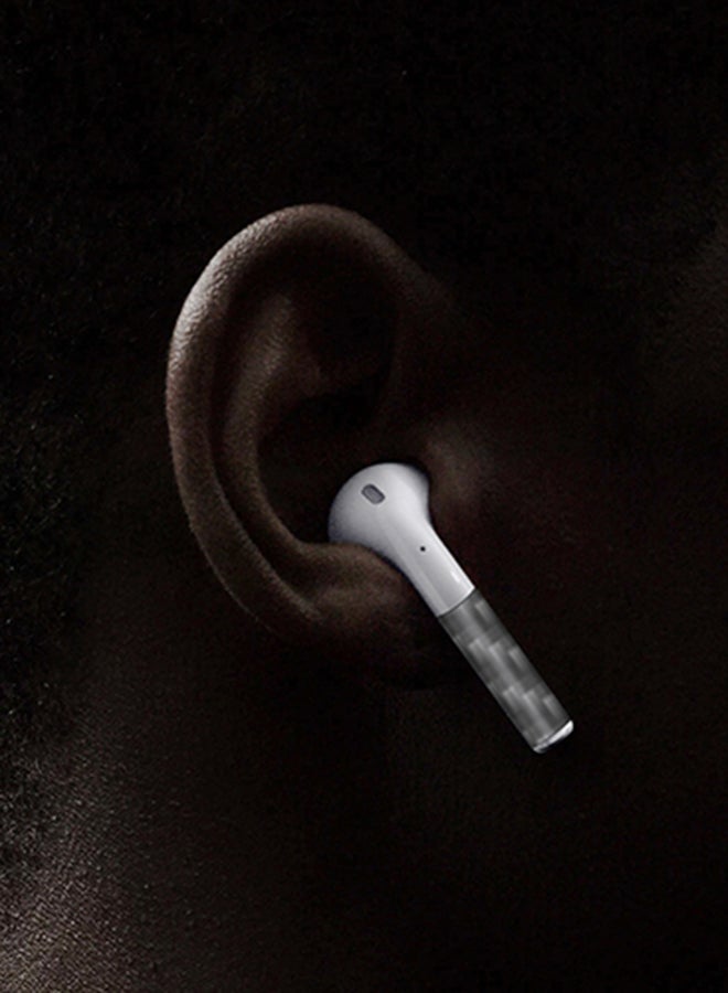 ستايلايزد مجموعتين غلاف لاصق ملفوف من الفينيل لجهاز ابل ايربودز من ألياف الكربون انثراسايت - Image 5