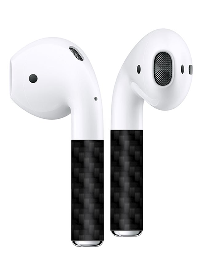 Stylizedd Pack Of 2 Vinyl Skin Decal Body Wrap For Apple AirPods Carbon Fibre Black - Image 2