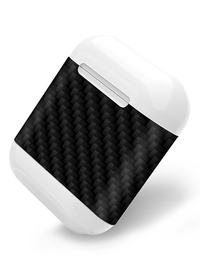 Stylizedd Pack Of 2 Vinyl Skin Decal Body Wrap For Apple AirPods Carbon Fibre Black - Image 4