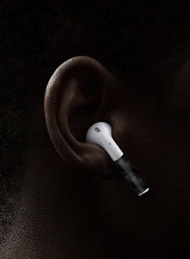 Stylizedd Pack Of 2 Vinyl Skin Decal Body Wrap For Apple AirPods Carbon Fibre Black - Image 5