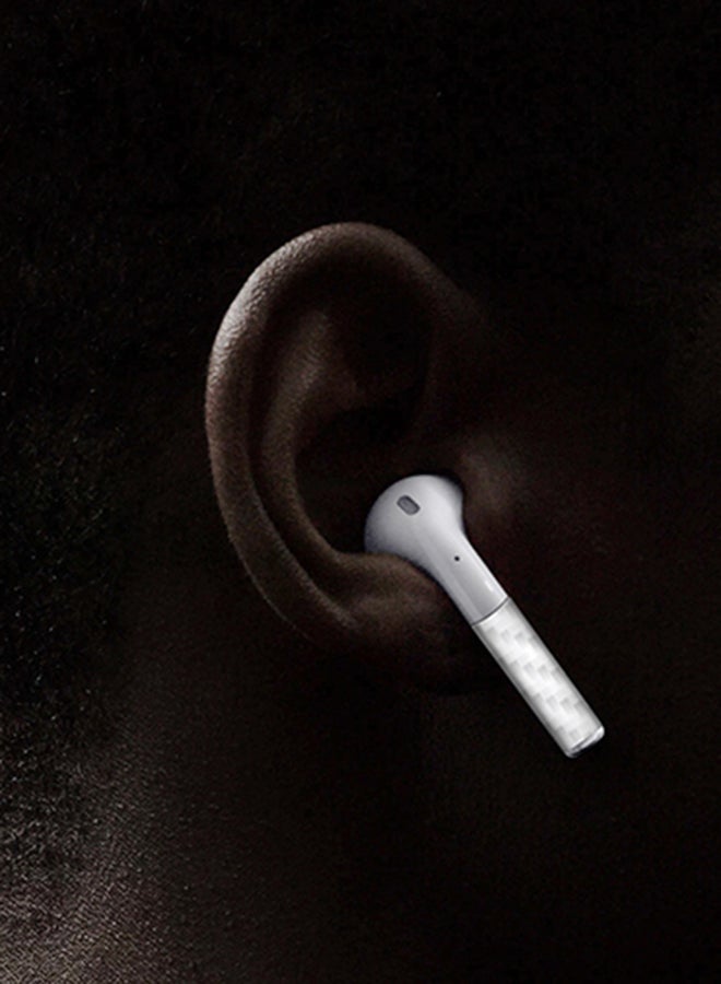 ستايلايزد مجموعتين غلاف لاصق ملفوف من الفينيل لجهاز ابل ايربودز من ألياف الكربون الأبيض - Image 5