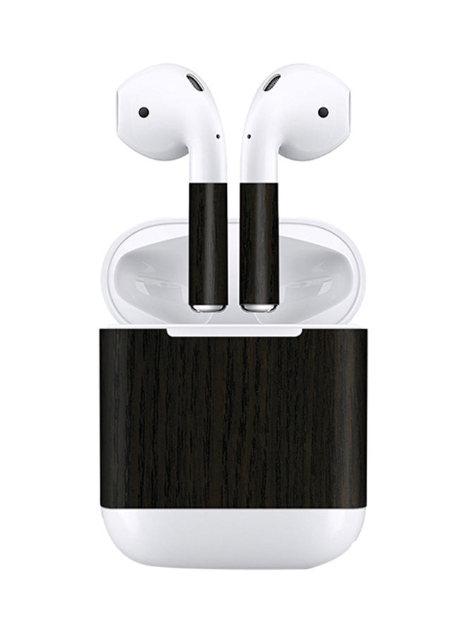 Stylizedd Pack Of 2 Vinyl Skin Decal Body Wrap For Apple AirPods Wood Dark Tamo - Image 1