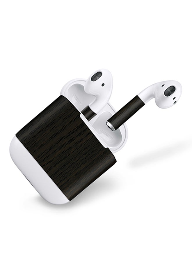 Stylizedd Pack Of 2 Vinyl Skin Decal Body Wrap For Apple AirPods Wood Dark Tamo - Image 3