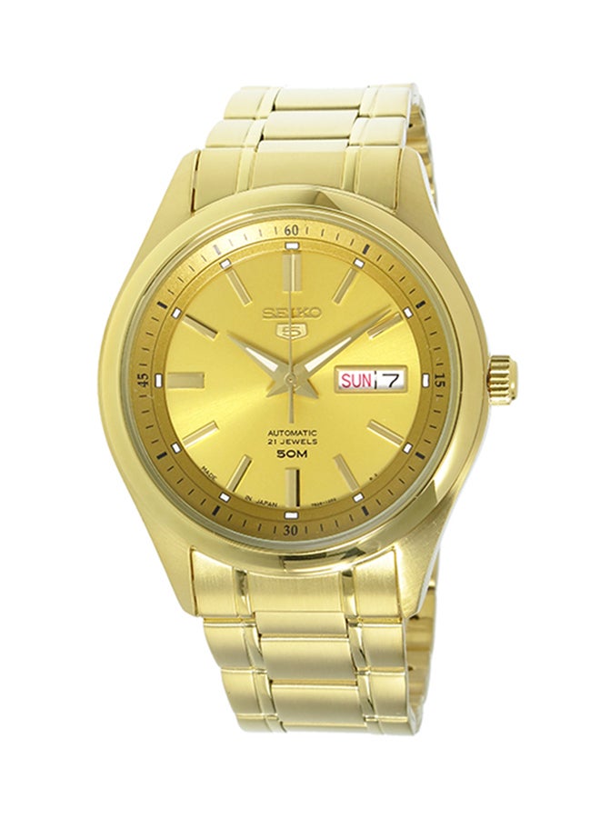 سيكو ساعة يد بعقارب وسوار من الإستانلس ستيل على شكل دائري - لون ذهبي- 96J للرجال - Image 1