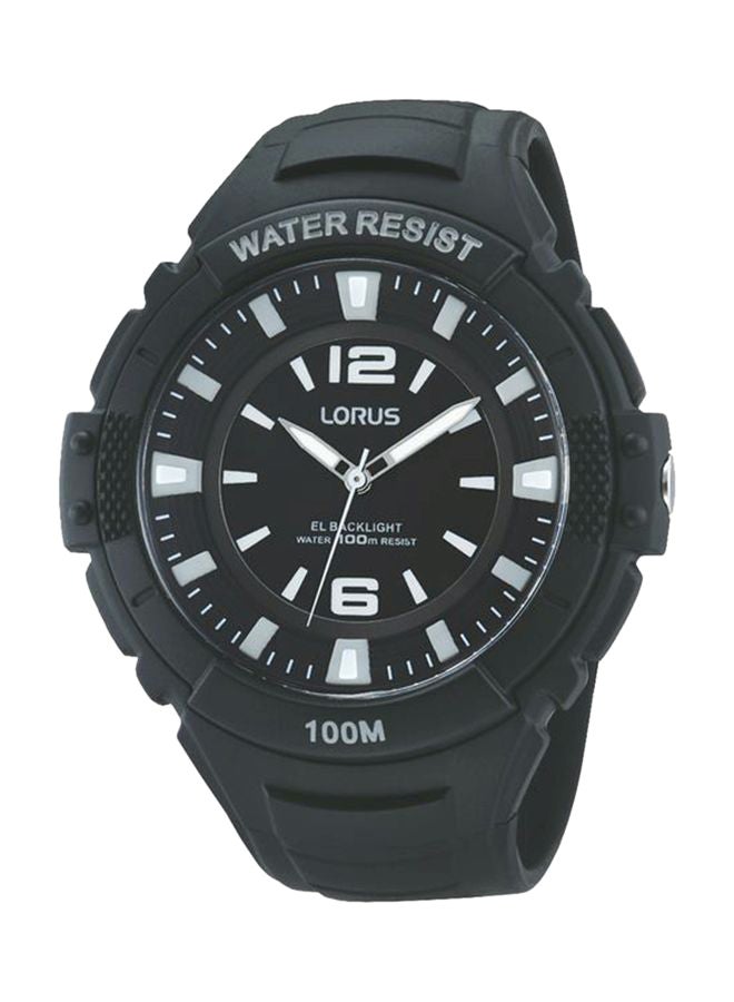 لوراس ساعة يد بعقارب وسوار مطاطي طراز R2353JX9 للرجال