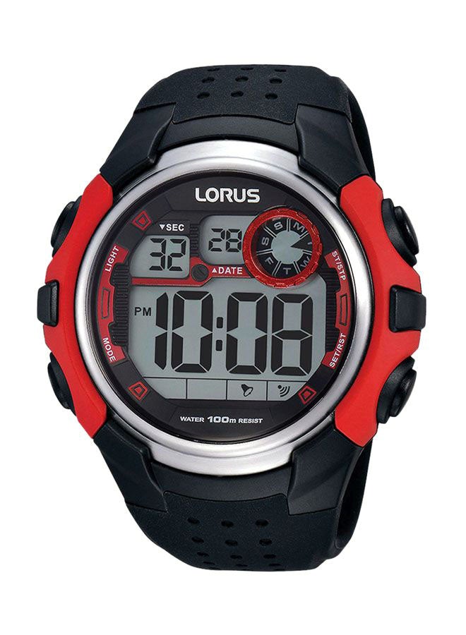 لوراس ساعة يد رقمية بسوار مطاطي طراز R2393KX9 men