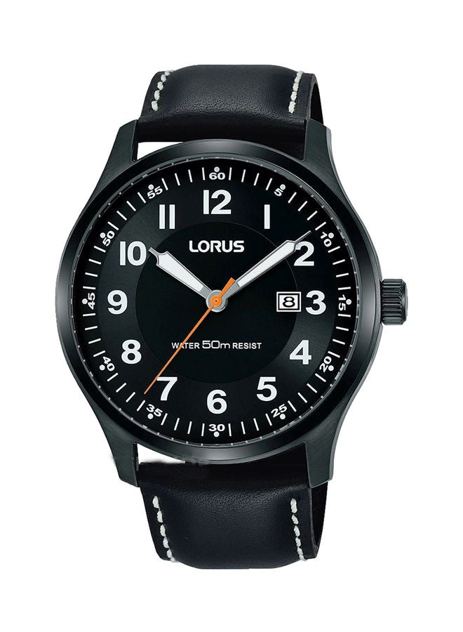 لوراس ساعة يد بعقارب بسوار من الجلد طراز RH941HX9 للرجال