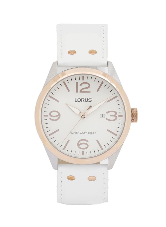 لوراس ساعة يد بعقارب بسوار من الجلد طراز RH958DX9 للرجال