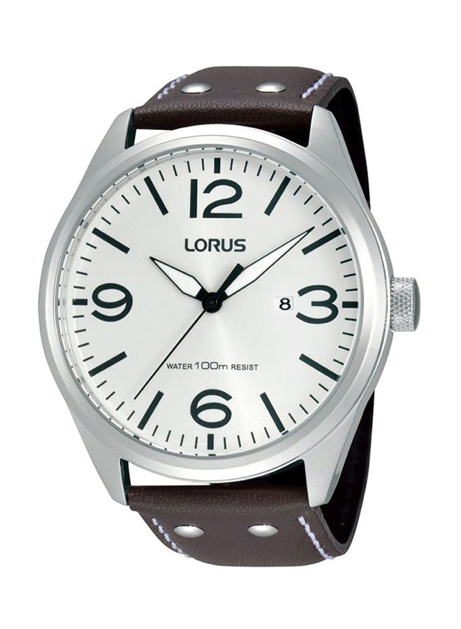 لوراس ساعة يد بعقارب بسوار من الجلد طراز RH969DX9 men