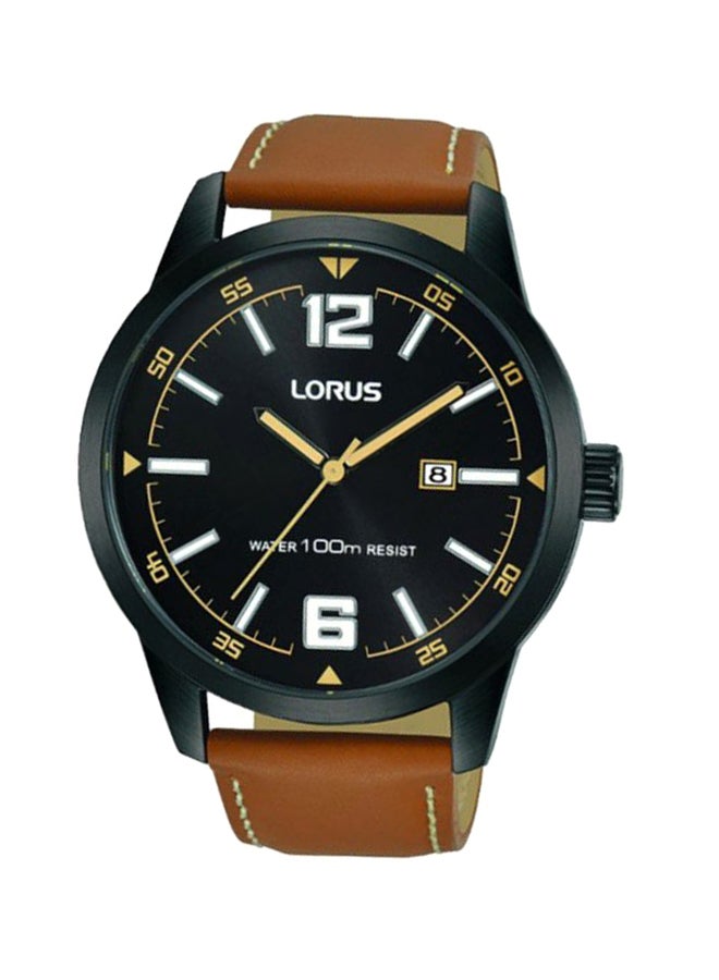 لوراس ساعة يد بعقارب بسوار من الجلد طراز RH985HX9 men