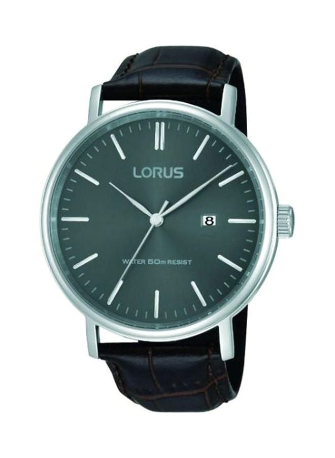 لوراس ساعة يد بعقارب بسوار من الجلد طراز RH989DX9 men