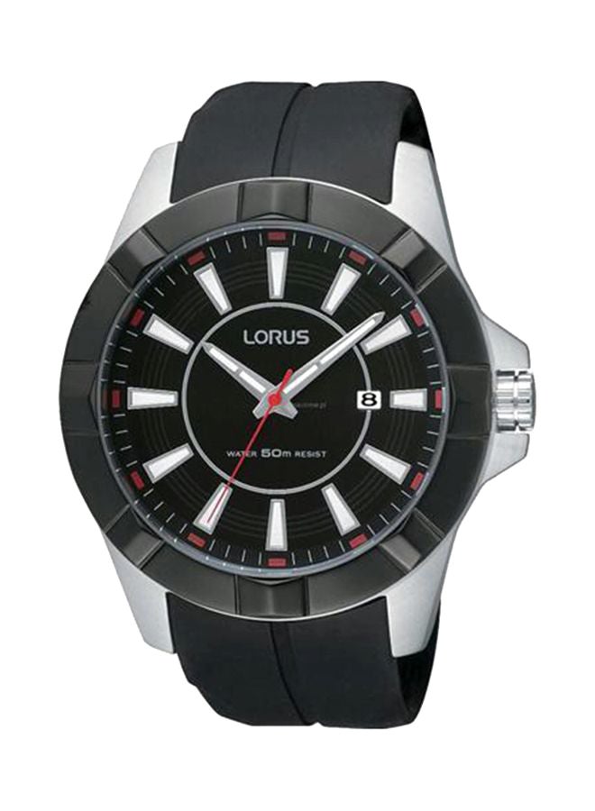 لوراس ساعة يد بعقارب وسوار مطاطي طراز RH995CX9 للرجال