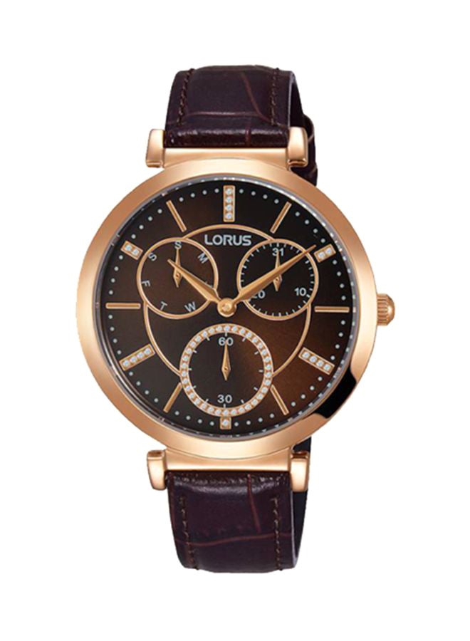 لوراس ساعة يد بعقارب بسوار من الجلد طراز RP512AX9 للنساء