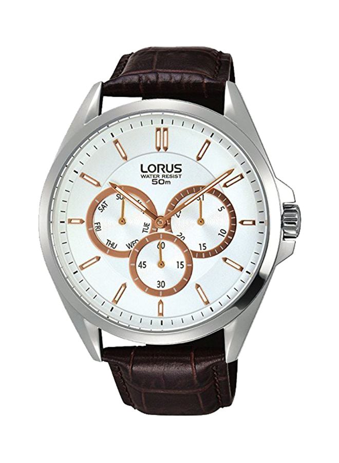 لوراس ساعة يد بعقارب بسوار من الجلد طراز RP649CX9 للرجال