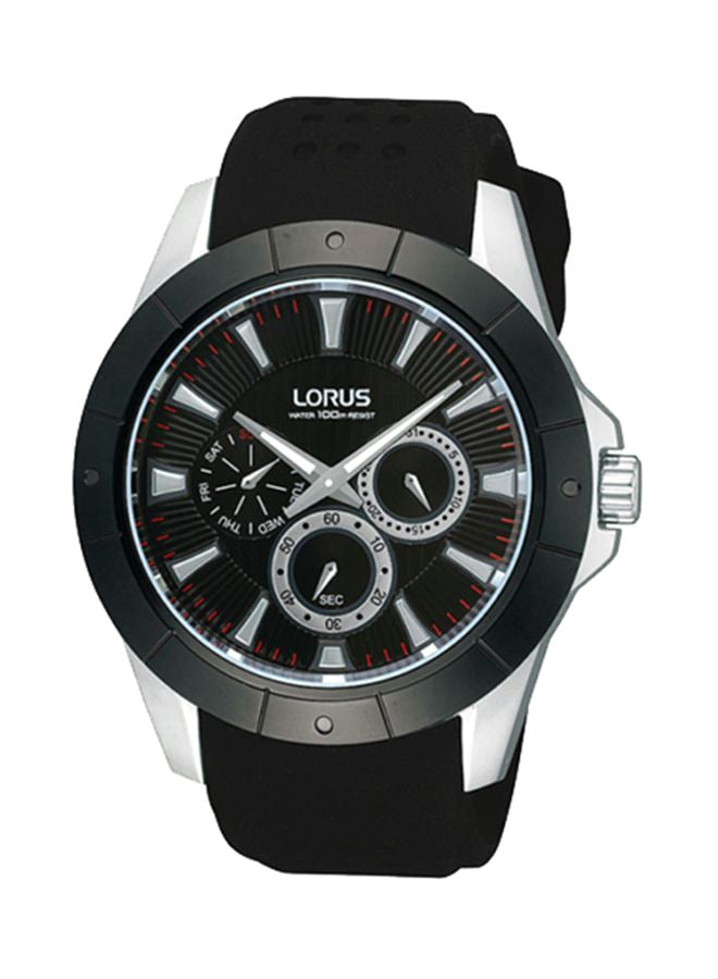 لوراس ساعة يد بعقارب بسوار من السيليكون طراز RP687AX9 للرجال