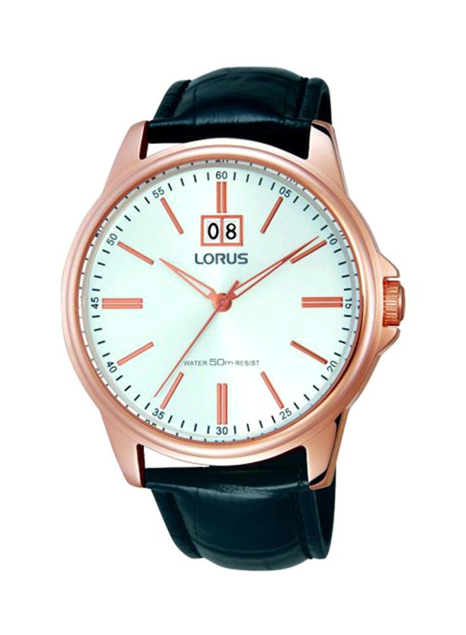 لوراس ساعة يد بعقارب بسوار من الجلد طراز RQ526AX9 للرجال