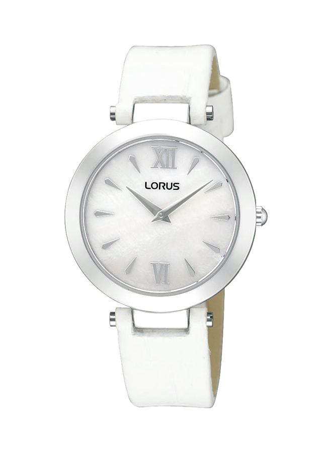 لوراس ساعة يد بعقارب بسوار من الجلد طراز RRW85DX9 women