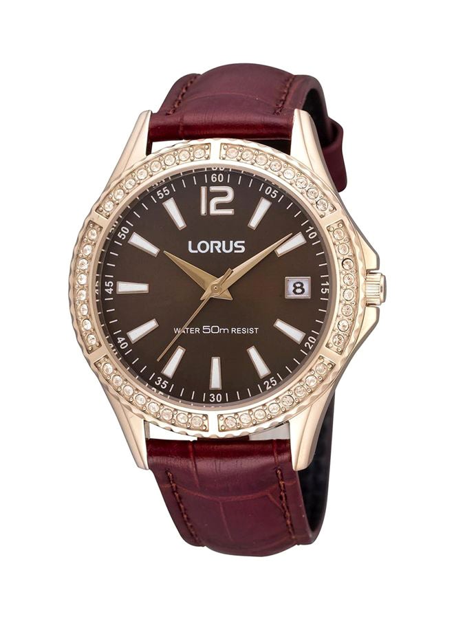 لوراس ساعة يد بعقارب بسوار من الجلد طراز RS912AX9 women