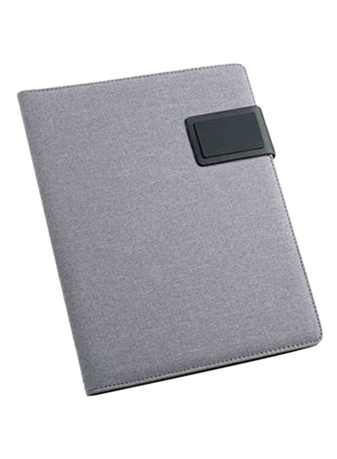 A5 Imitation Linen & Imitation Leather Folder Grey