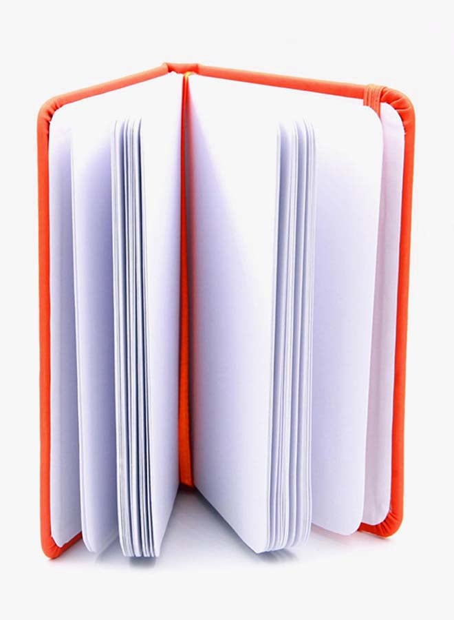 A6 Notebook With Imitation Leather Cover Orange - Image 2