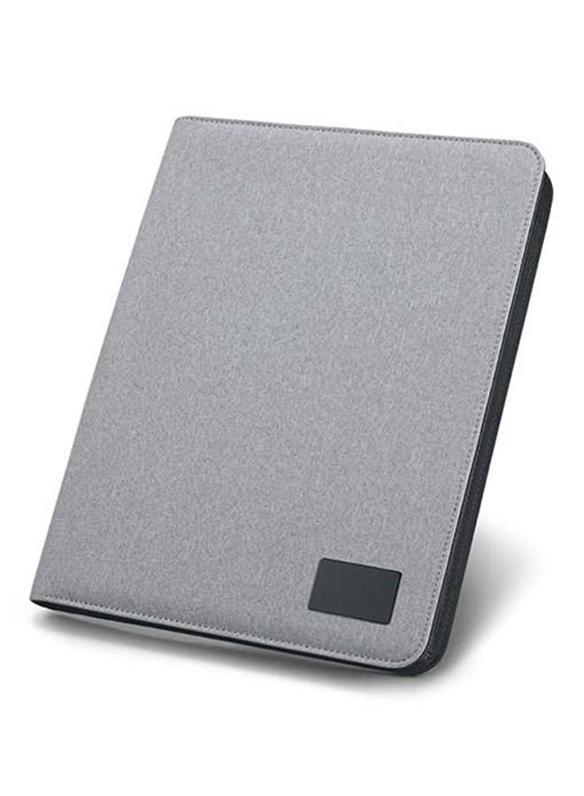 A4 Imitation Linen & Imitation Leather Folder Grey