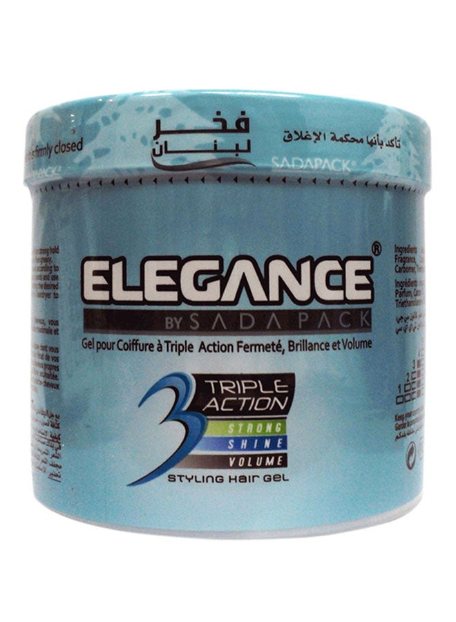 Elegance Triple Action Styling Hair Gel Blue 1ml
