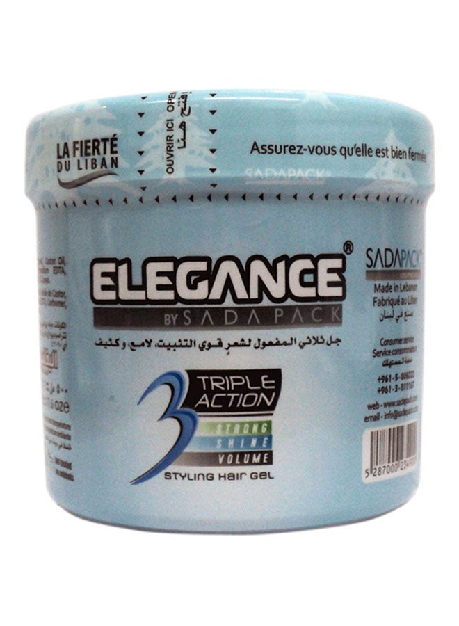 Elegance Triple Action Styling Hair Gel Blue 500ml