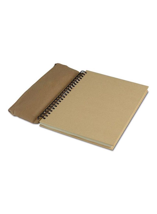 Notebook With Pencil Case Beige - Image 1