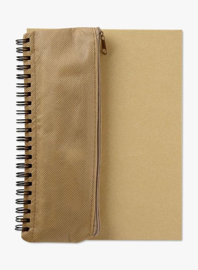 Notebook With Pencil Case Beige - Image 2