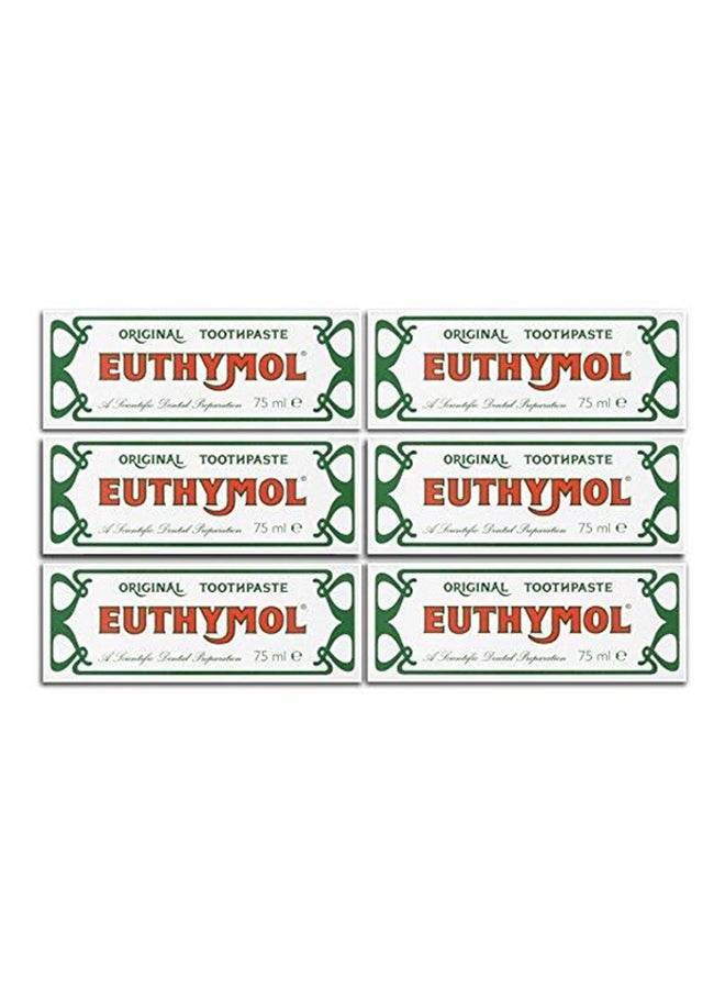 Euthymol - 6-Piece Original Toothpaste Set Pink 75ml - Image 1