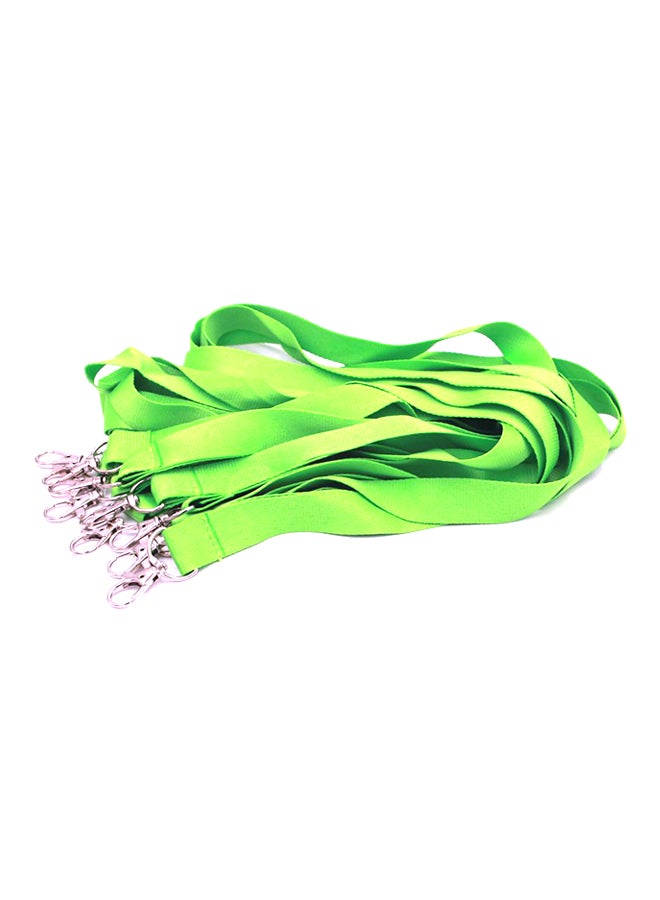 12-Piece Colour Lanyard Green/Silver