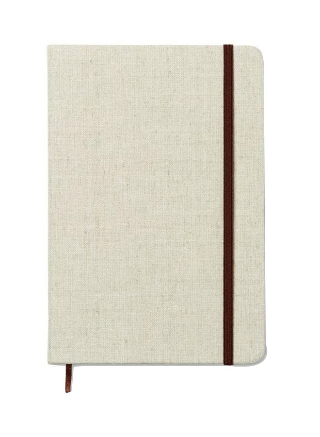 A5 Canvas Cover Notebook With 96 Lined Pages Beige - Image 1