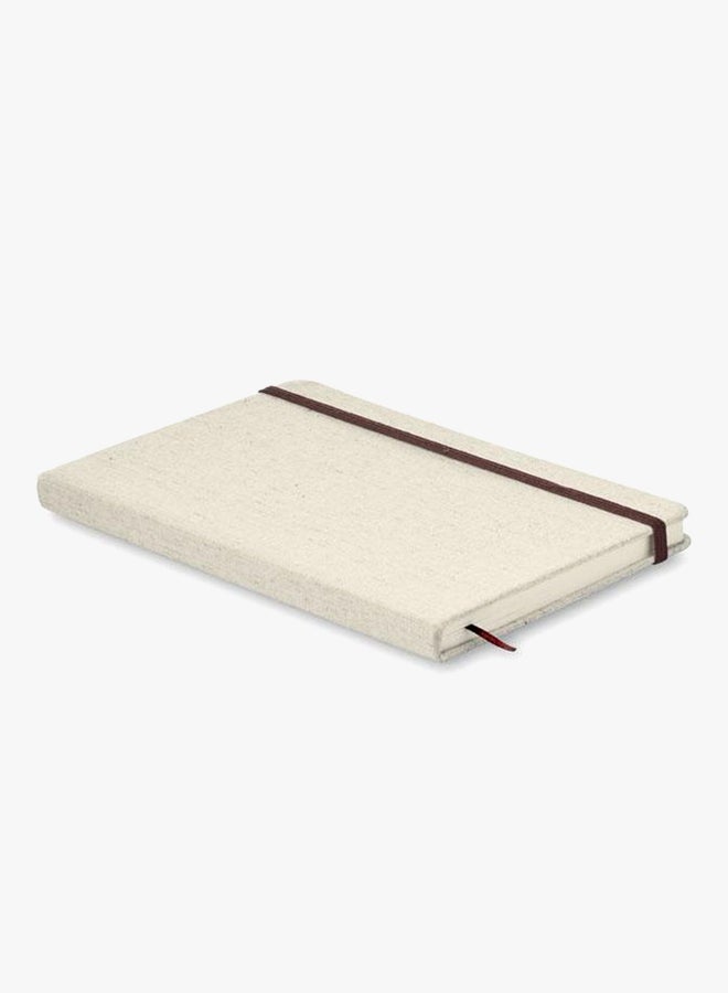 A5 Canvas Cover Notebook With 96 Lined Pages Beige - Image 2