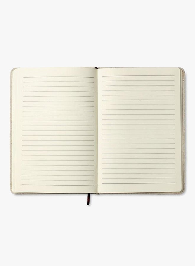 A5 Canvas Cover Notebook With 96 Lined Pages Beige - Image 3